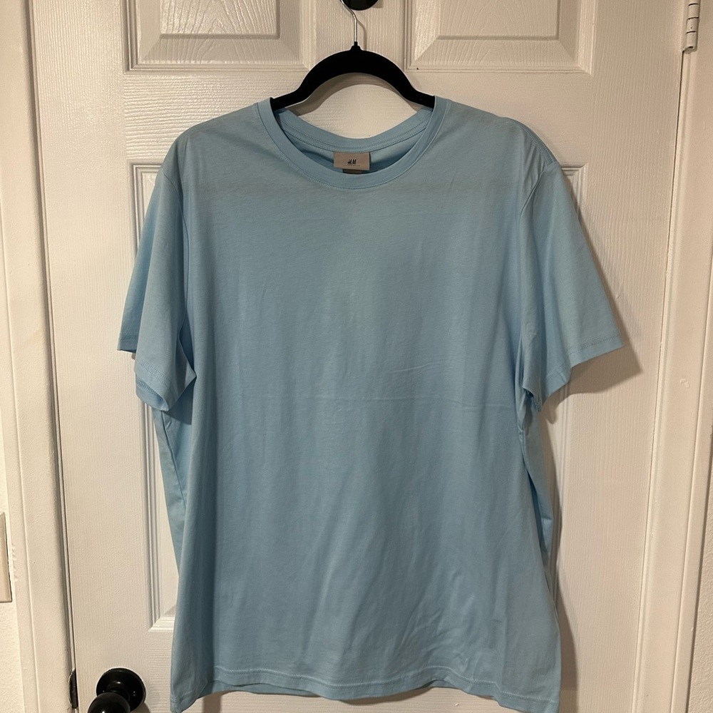 H&M Sky Blue Men's Short Sleeve Tee